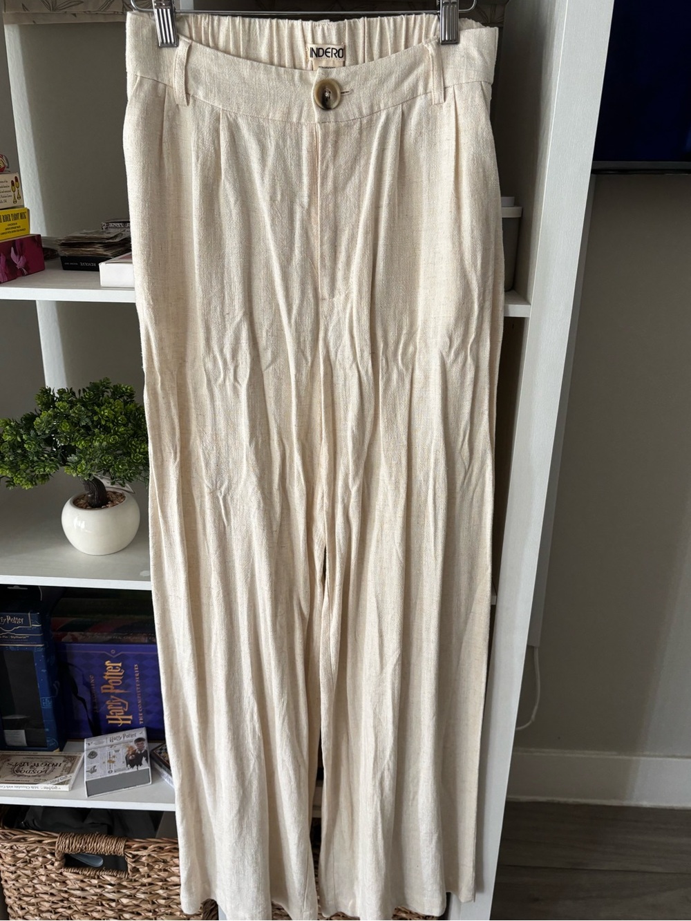 Ndero Cream Wide-Leg High-Rise Pants